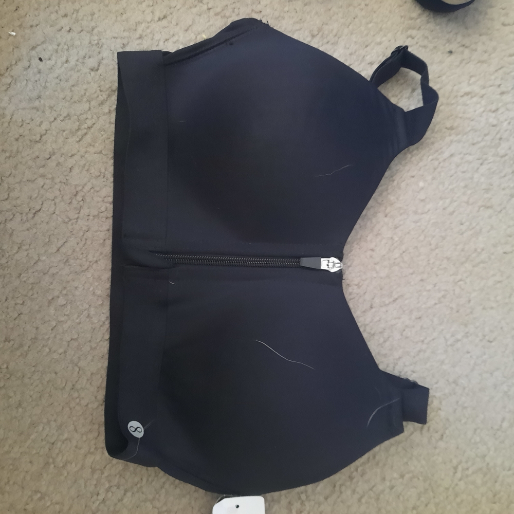 Layer 8 Navy Sports Bra with Zip Closure
